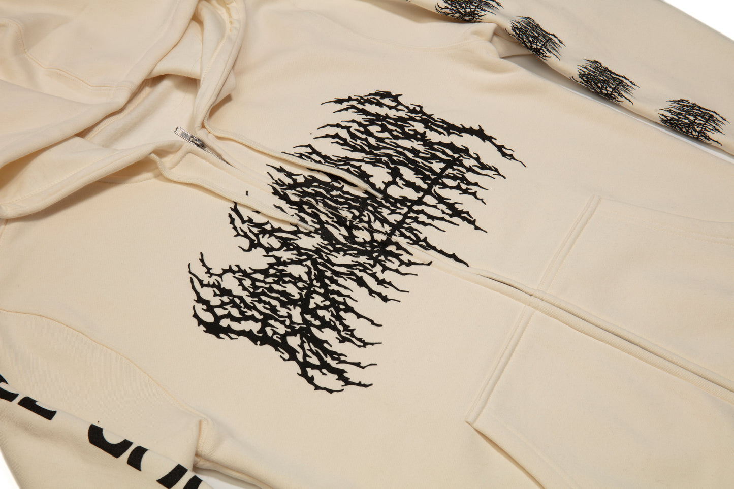 All Gates Open Back Cover Zip Up Hoodie (Bone)
