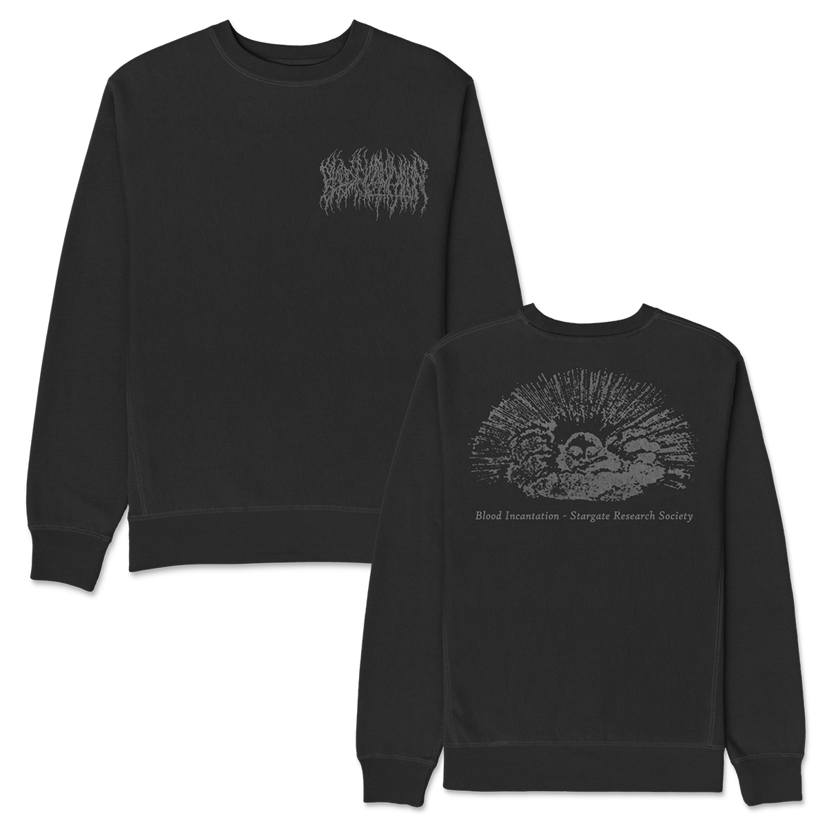 Reflective Stargate Research Society Crewneck Sweatshirt (Black)