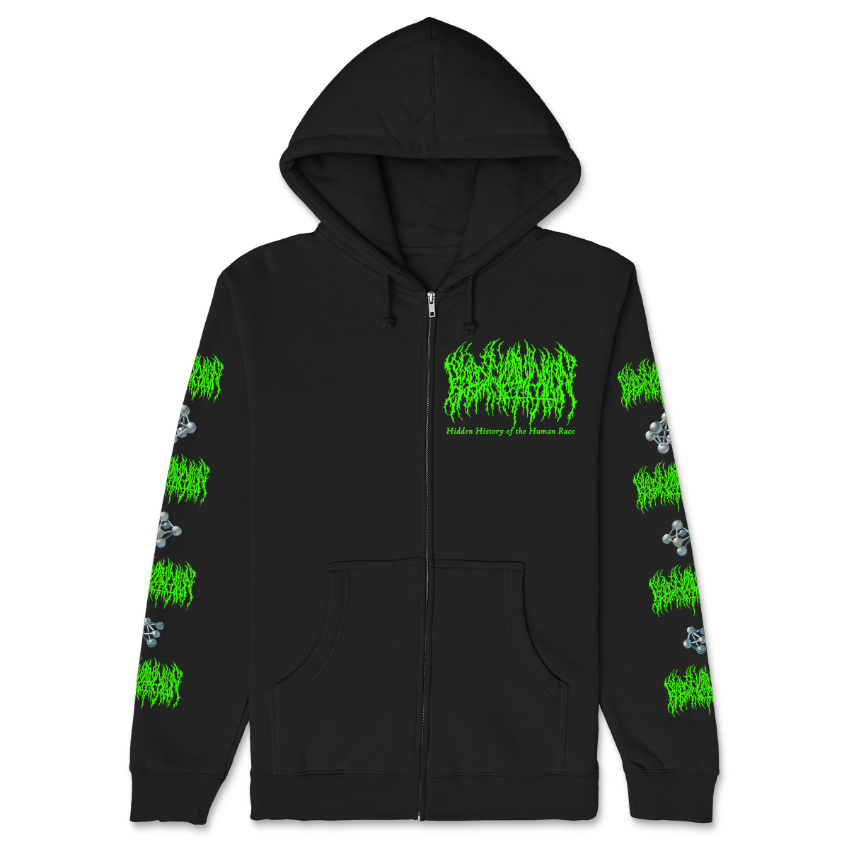 Hidden History Zip Up Hoodie (Black)